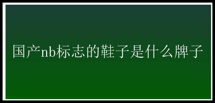 国产nb标志的鞋子是什么牌子