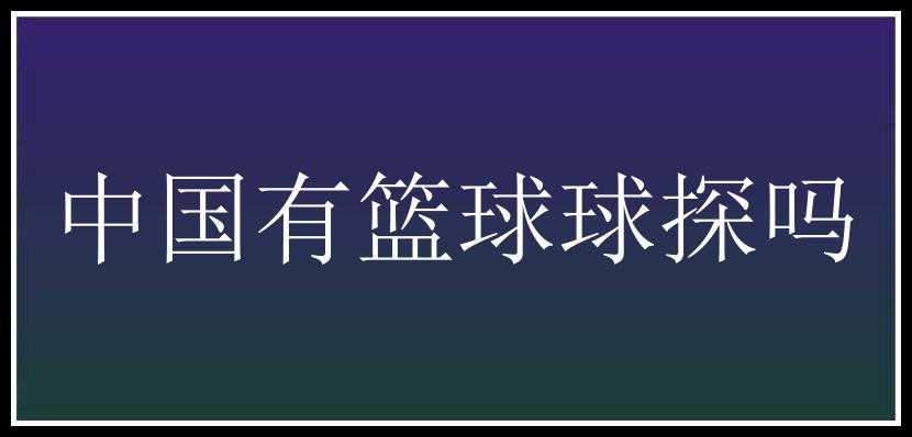 中国有篮球球探吗