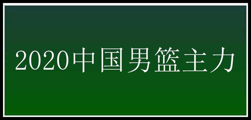 2020中国男篮主力