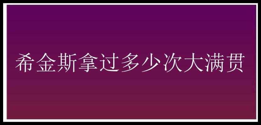 希金斯拿过多少次大满贯