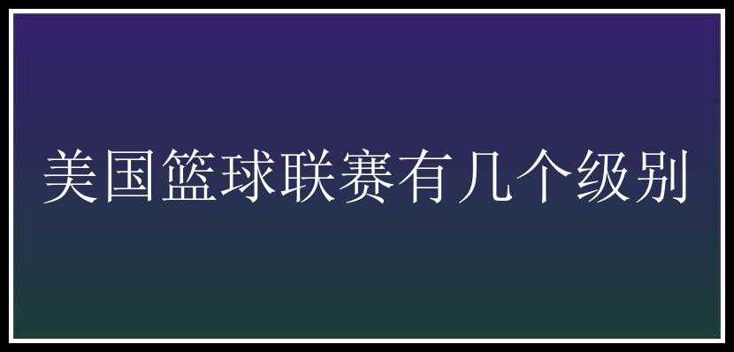 美国篮球联赛有几个级别