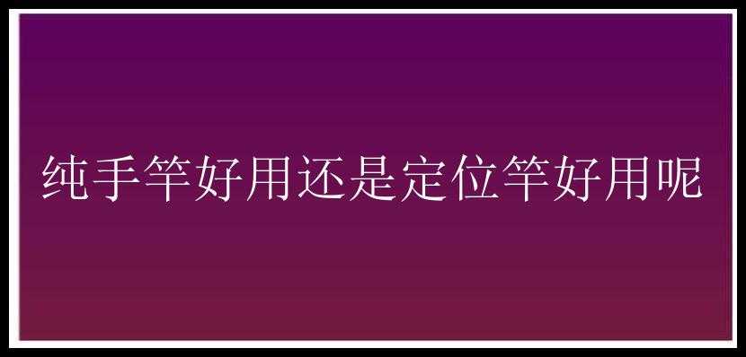 纯手竿好用还是定位竿好用呢