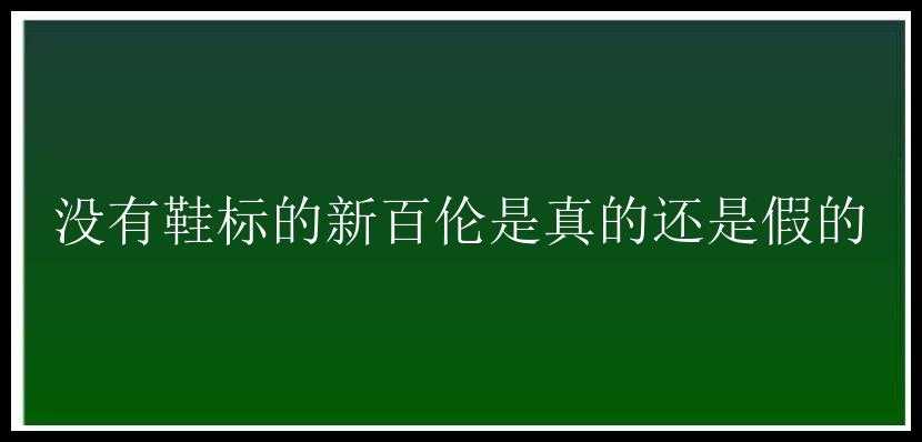 没有鞋标的新百伦是真的还是假的