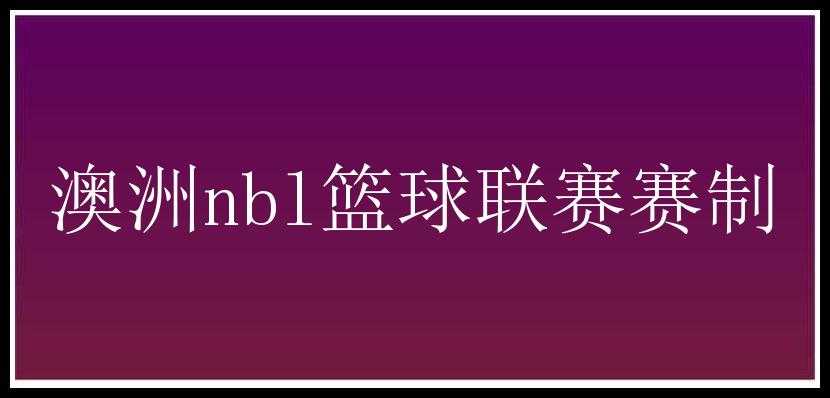 澳洲nbl篮球联赛赛制