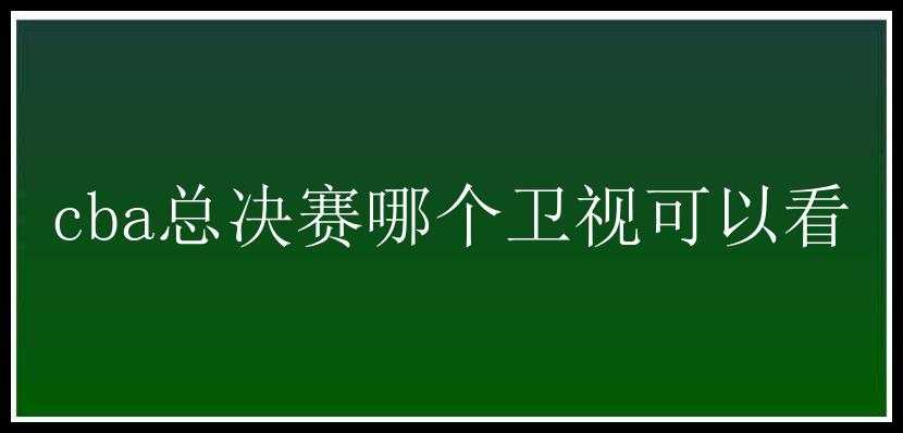 cba总决赛哪个卫视可以看