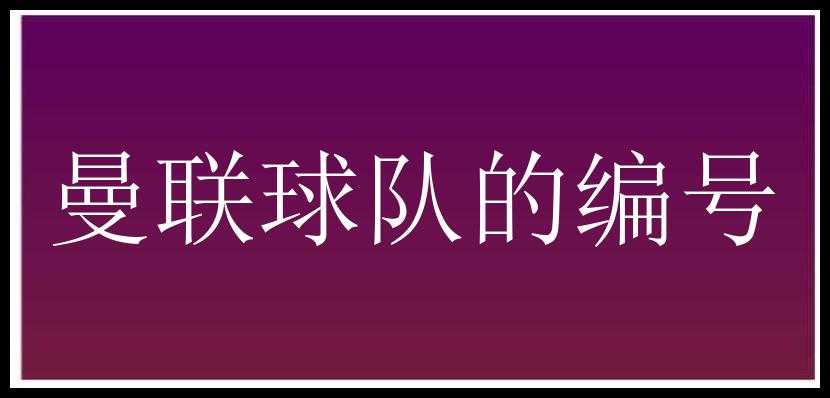 曼联球队的编号