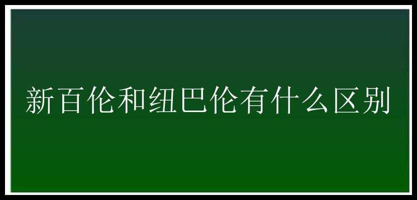 新百伦和纽巴伦有什么区别