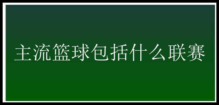 主流篮球包括什么联赛