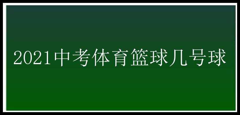 2021中考体育篮球几号球