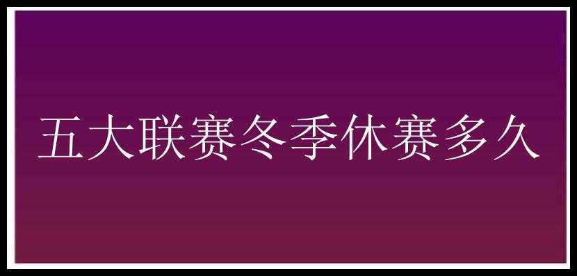 五大联赛冬季休赛多久