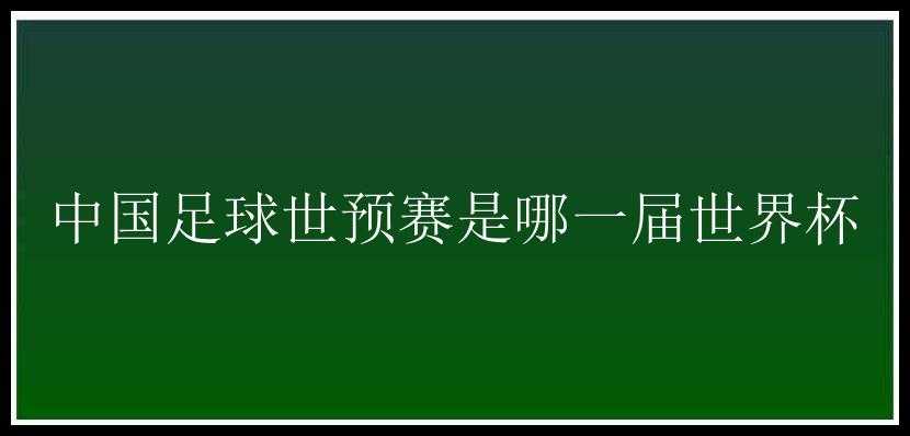 中国足球世预赛是哪一届世界杯