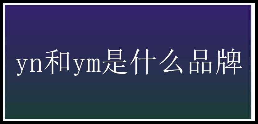 yn和ym是什么品牌