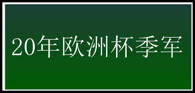 20年欧洲杯季军