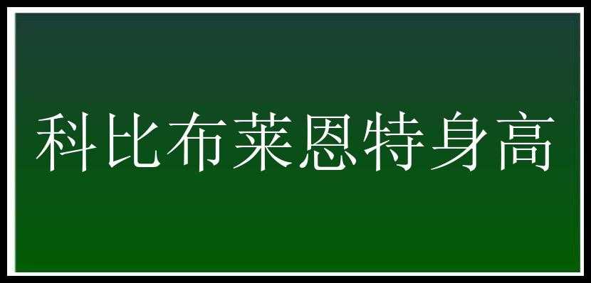 科比布莱恩特身高