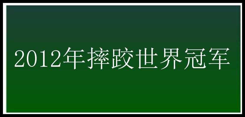 2012年摔跤世界冠军