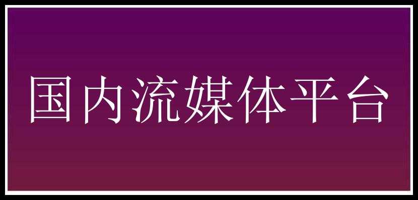 国内流媒体平台