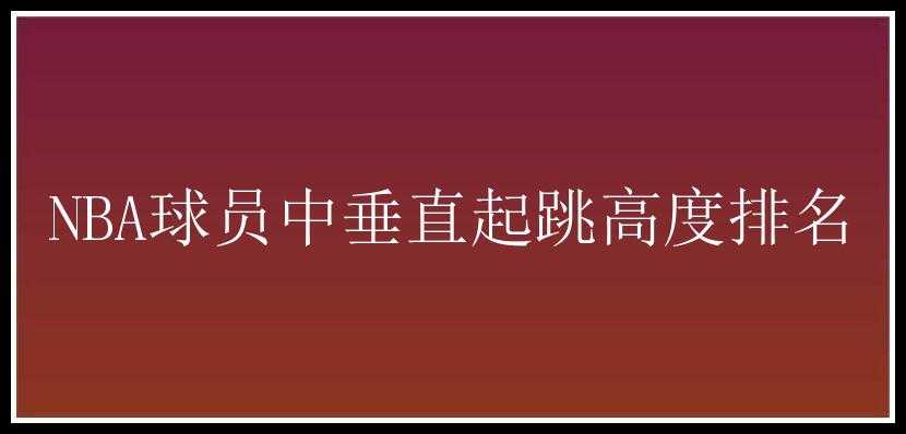 NBA球员中垂直起跳高度排名