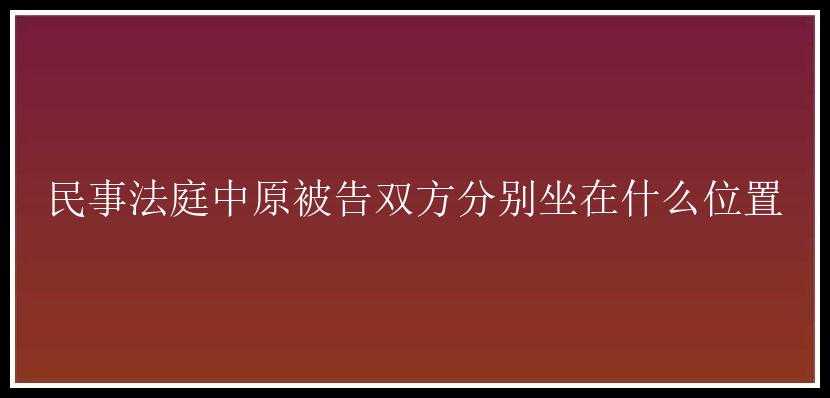 民事法庭中原被告双方分别坐在什么位置