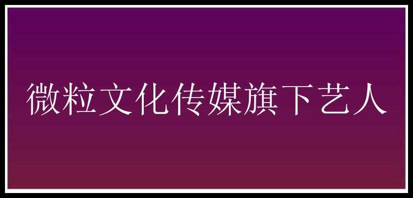 微粒文化传媒旗下艺人