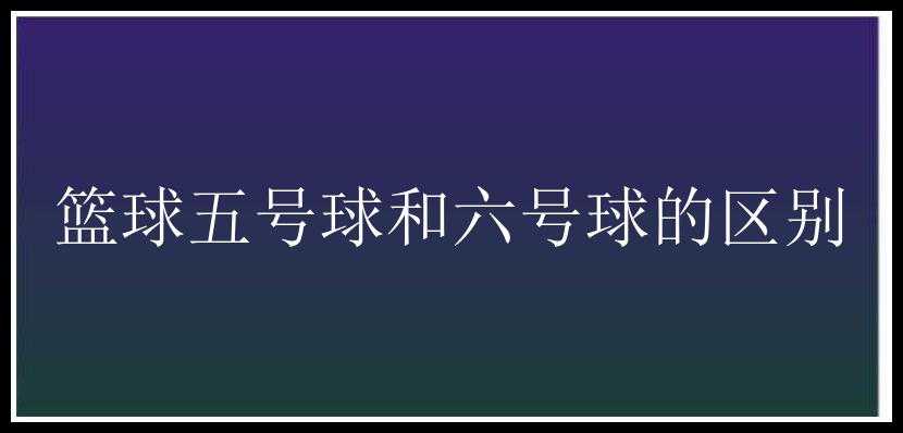 篮球五号球和六号球的区别