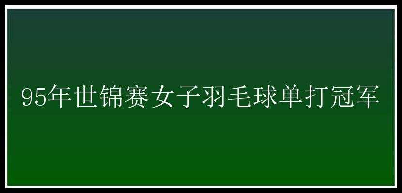 95年世锦赛女子羽毛球单打冠军