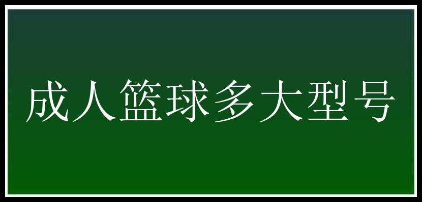 成人篮球多大型号