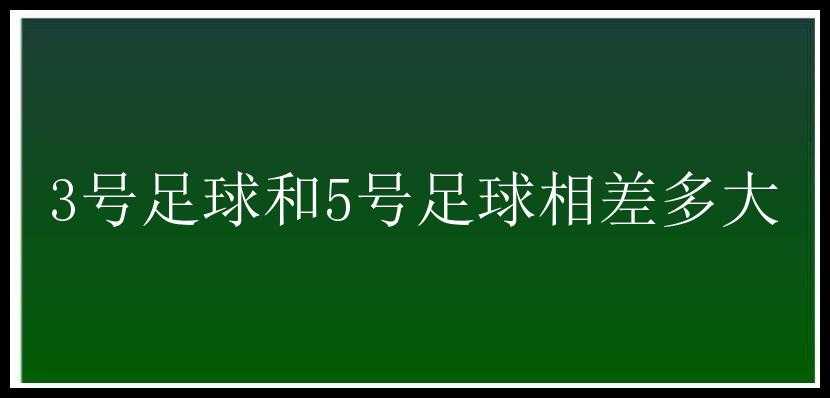 3号足球和5号足球相差多大