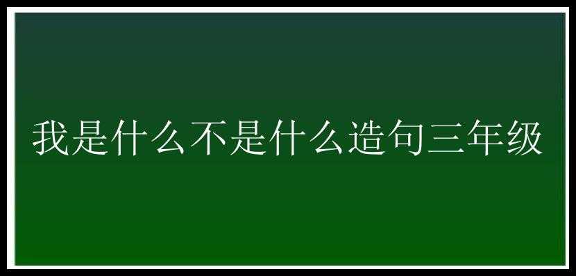 我是什么不是什么造句三年级