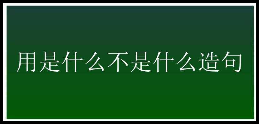 用是什么不是什么造句