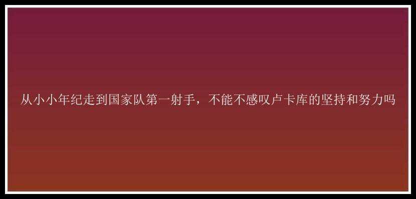 从小小年纪走到国家队第一射手，不能不感叹卢卡库的坚持和努力吗