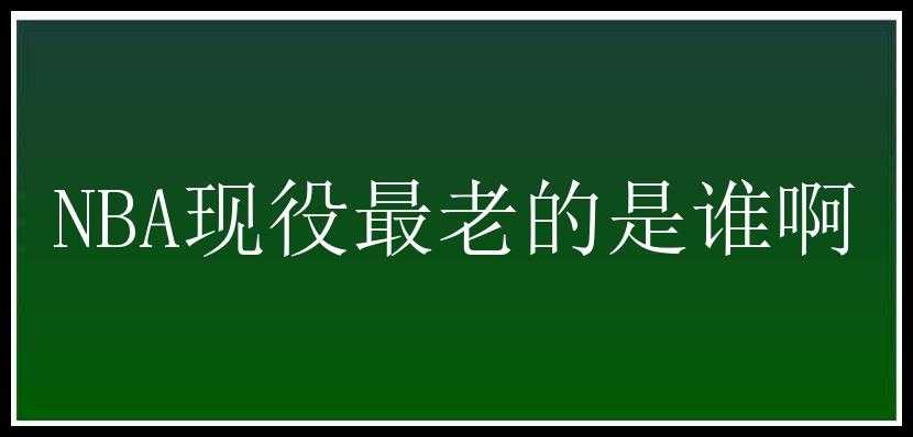 NBA现役最老的是谁啊