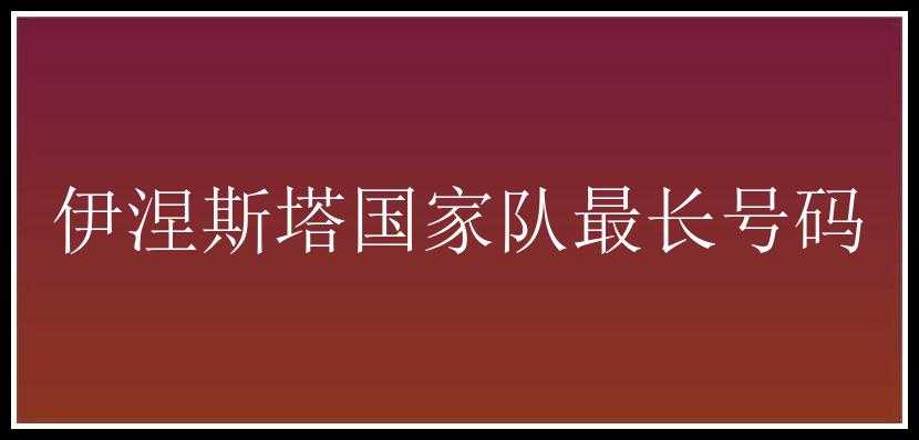 伊涅斯塔国家队最长号码