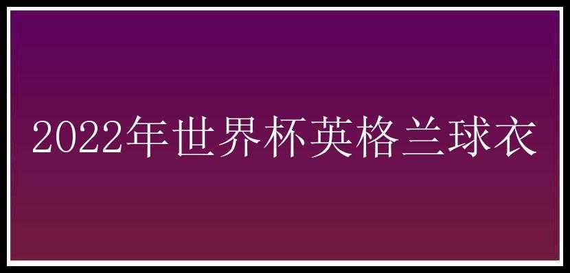 2022年世界杯英格兰球衣