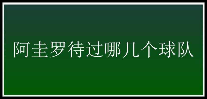 阿圭罗待过哪几个球队