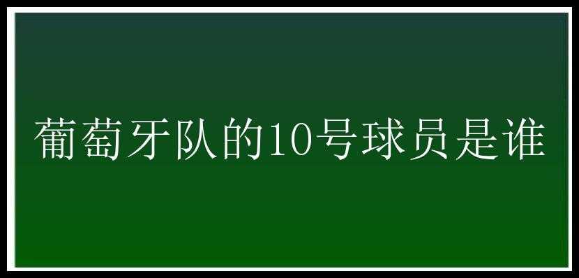 葡萄牙队的10号球员是谁