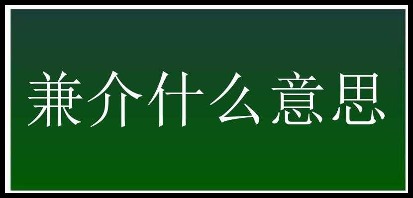 兼介什么意思