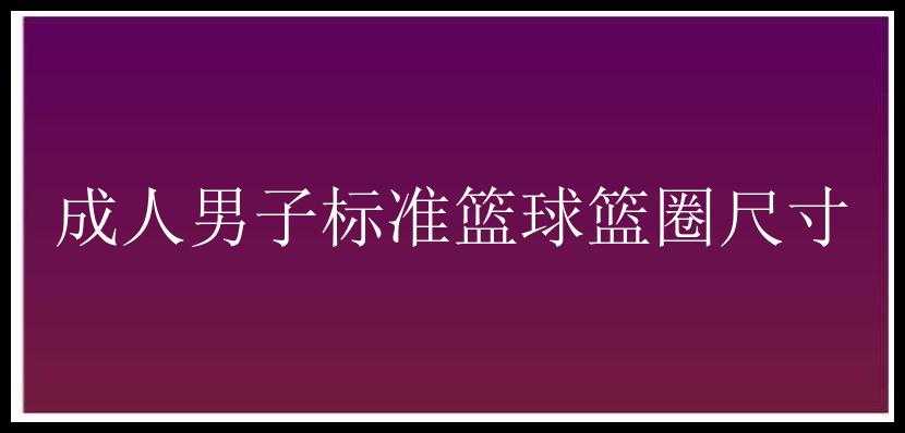 成人男子标准篮球篮圈尺寸