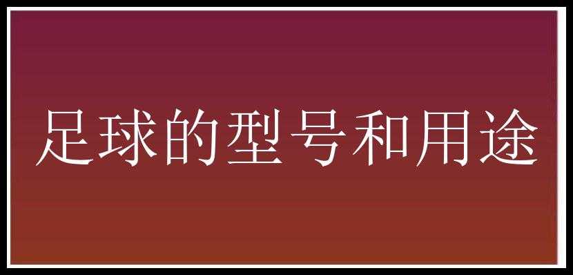 足球的型号和用途