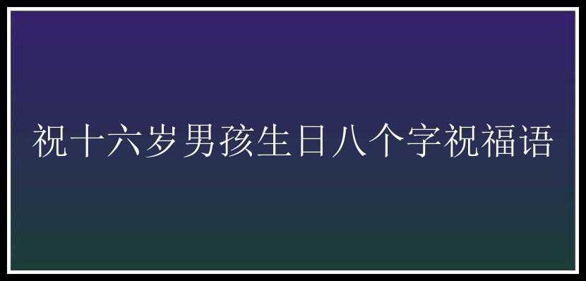 祝十六岁男孩生日八个字祝福语