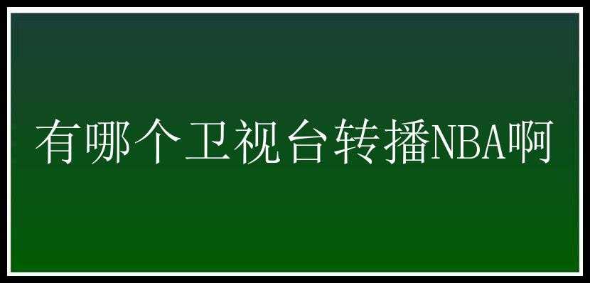 有哪个卫视台转播NBA啊