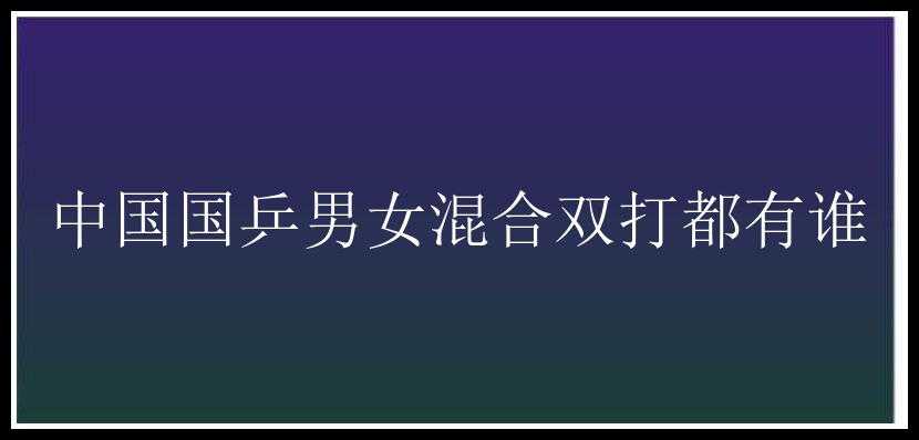 中国国乒男女混合双打都有谁