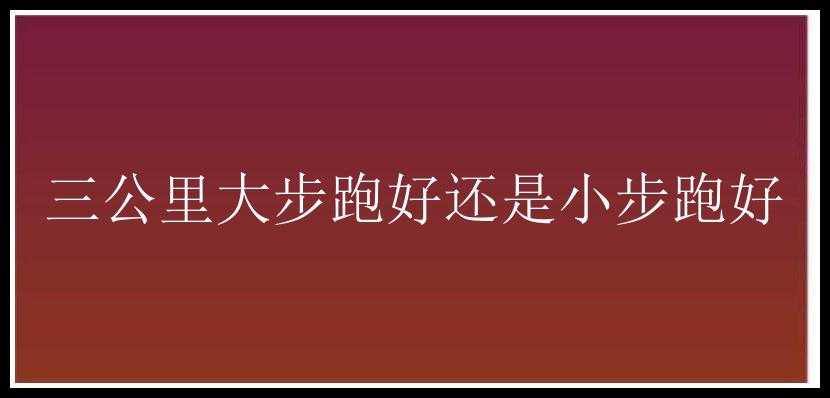 三公里大步跑好还是小步跑好