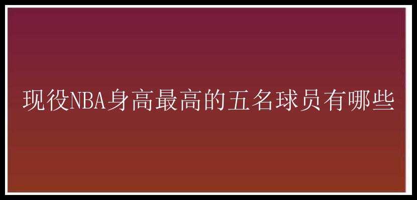 现役NBA身高最高的五名球员有哪些