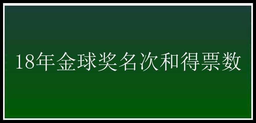 18年金球奖名次和得票数