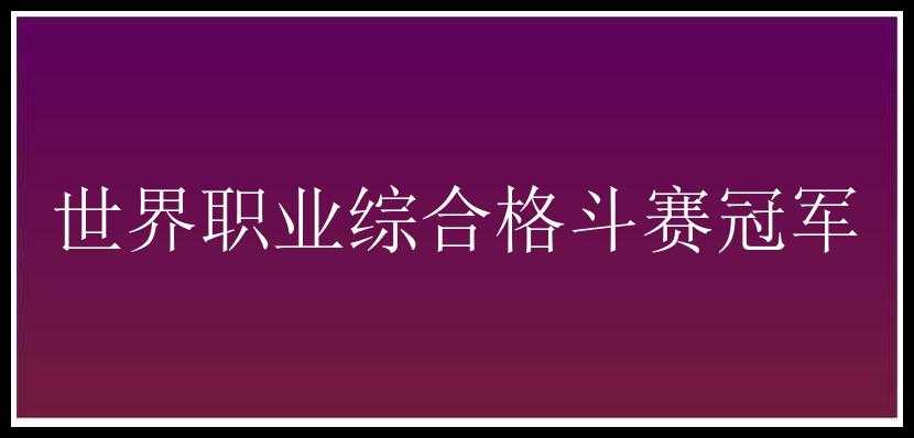 世界职业综合格斗赛冠军